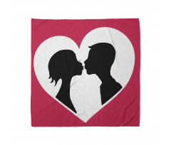 Couple Silhouette in Heart Bandana