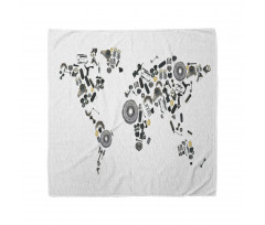 Car Parts World Map Bandana