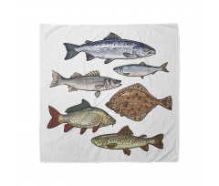 Drawn Various Species of Fish Bandana