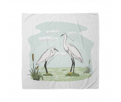 2 Herons in Marsh Cartoon Bandana