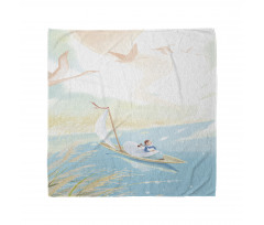 Girl in Boat on Lake Birds Bandana