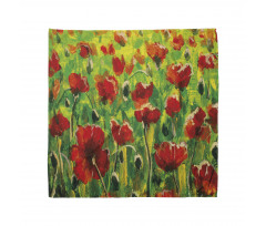 Poppies on Green Grass Bandana