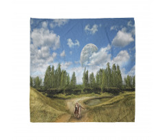 Running Dog Trees Sky Bandana