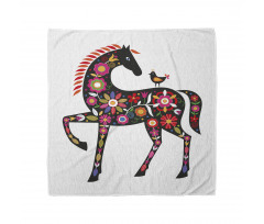 Floral Ornate Horse Bird Bandana