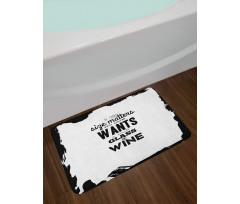 Funny Drinking Words Wine Bath Mat