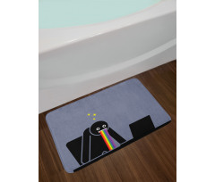 Amazed Man Puke Rainbow Image Bath Mat