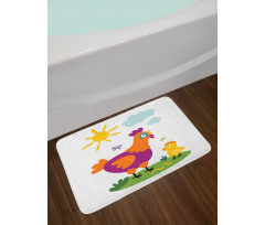 Chicken Baby Cartoon Bath Mat