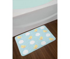 Baby Animal and Eggs Stripes Bath Mat