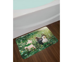 Little Chickens in Daisies Bath Mat