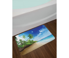 Beach Sunset and Waves Bath Mat