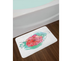 Camellia Grunge Art Bath Mat