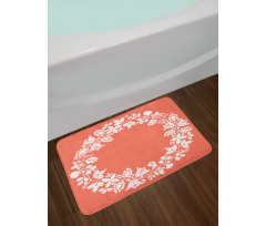 Monochrome Botany Wreath Bath Mat