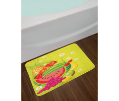 Cartoon Natural Food Daisies Bath Mat