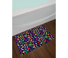 Vegetables and Fruits Cartoon Bath Mat