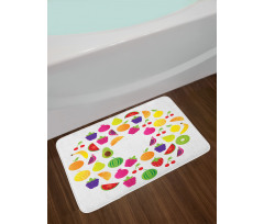 Tasty Circle of Organic Food Bath Mat