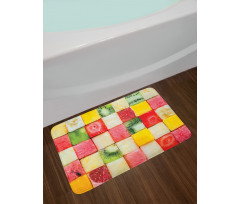 Square Slices of Fresh Food Bath Mat