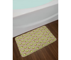 Halved Exotic Fruit Pattern Bath Mat