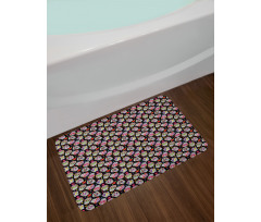 Sugar Skulls Flowers Bath Mat