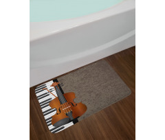 Piano and Violin Grunge Art Bath Mat