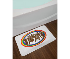 Musicians in Rainbow Circle Bath Mat