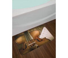 Instrument and Music Sheet Bath Mat