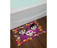 Folk Sugar Skulls Bath Mat