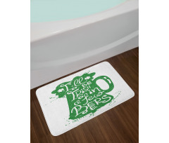 Funny Words on Beer Mug Bath Mat