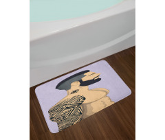 Muscular Boy with Tattoos Bath Mat