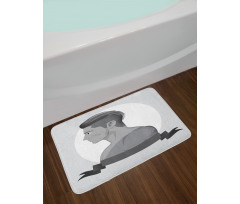 Greyscale Beardless Boy Bath Mat