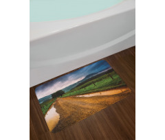 Puddles on Dirt Road Bath Mat