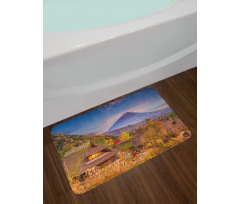 Landscape of Old Village Rural Bath Mat