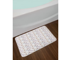 Seashell Sketches Pattern Bath Mat