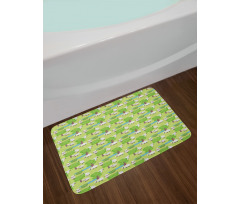 Cartoon Sheep in Forest Bath Mat