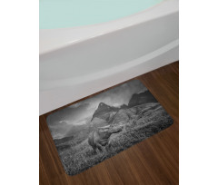 Buffalo on Rice Fields Bath Mat