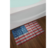 Worn Style American Flag Bath Mat