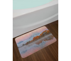 Outdoorsy Pink Sky Forest Bath Mat