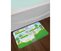 Exotic Tile Game Platform Bath Mat