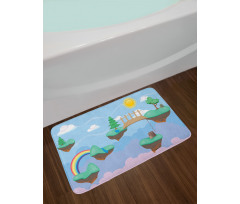 Flying Islands Game Platform Bath Mat