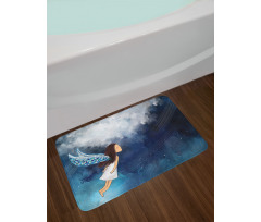 Magical Winged Girl in Sky Bath Mat