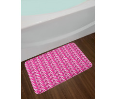 Pink Color Palette Leaves Bath Mat