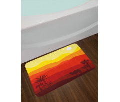 Dessert Scene Camel Trees Bath Mat