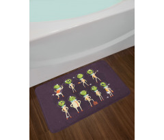 Little Green Ufo in Suits Bath Mat