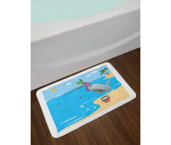 Monster Fishing in the Sea Bath Mat