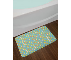 Colorful Sketchy Fruit Sliced Bath Mat