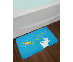 Magician Wand Spreading Stars Bath Mat