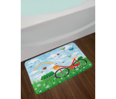 Spring Landscape with Bike Bath Mat