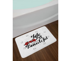 Life is Roses Motif Bath Mat