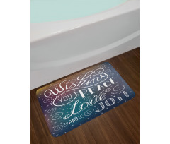 Wishes Themed Xmas Image Bath Mat