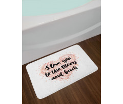 Love Words on Dotwork Heart Bath Mat