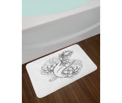 Hand Holds Lotus Bath Mat